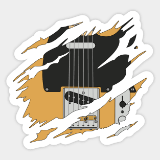 Ripped Electric Guitar T-Style Butterscotch Color Sticker